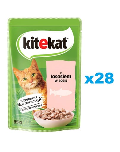 KITEKAT Łosoś w sosie 28x85 g dla dorosłych kotów