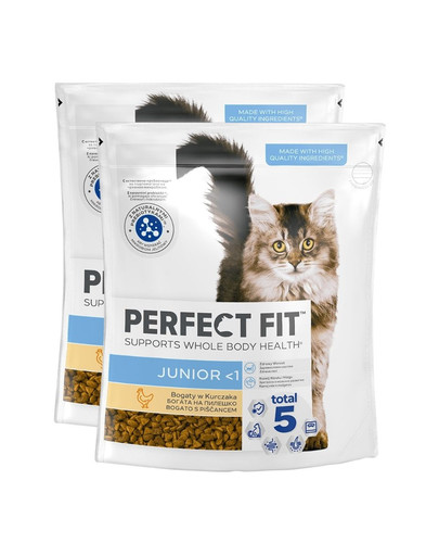 PERFECT FIT Junior 2x750 g sucha karma pełnoporcjowa dla kociąt bogata w kurczaka