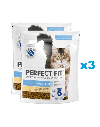 PERFECT FIT Junior 6x750 g sucha karma pełnoporcjowa dla kociąt bogata w kurczaka