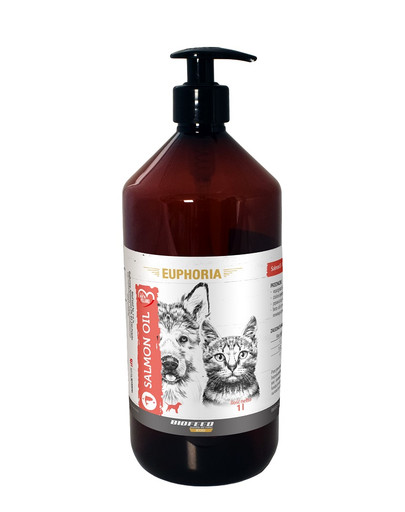 EUPHORIA Salmon Oil 1 L olej z łososia dla psów i kotów
