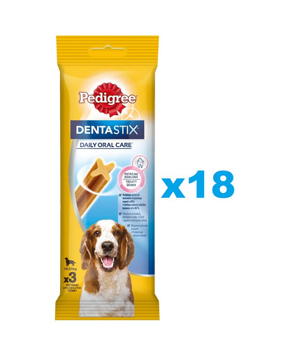 PEDIGREE DentaStix (średnie rasy) przysmak dentystyczny dla psów 54 szt. - 18x77g