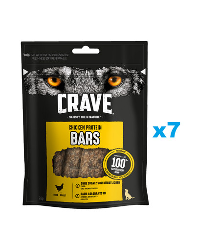 CRAVE Protein Bars Kurczak 7x76g przysmak proteinowy dla dorosłych psów