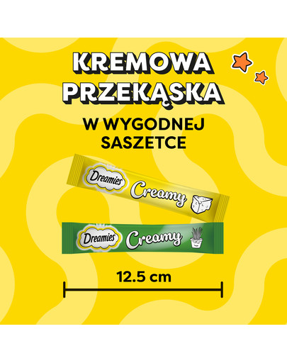 DREAMIES Creamy MEGA PACK karma uzupełniająca z serem i z kocimiętką 12x10 g