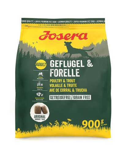 Geflügel Forelle 900 g bezzbożowa karma dla aktywnych psów