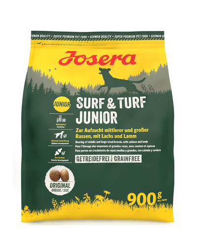 Surf Turf Junior 900 g bezzbożowa karma z łososiem i jagnięciną dla szczeniąt