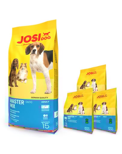 JOSERA JosiDog Master Mix 15kg + 2,7kg (3 x 900g) GRATIS