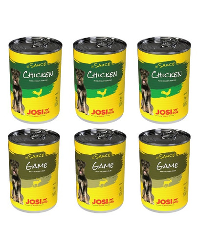 JOSERA JosiDog Mix smaków w sosie dla dorosłych psów 6x415g kurczak i dziczyzna