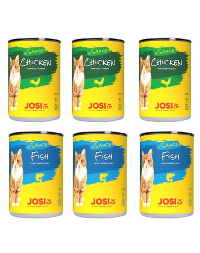 JOSERA JosiCat Mix smaków w sosie dla dorosłego kota 6x415g ryba i kurczak