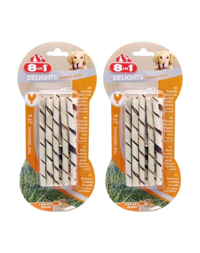 8IN1 Przysmak Delights Twisted Sticks 2x10 szt.
