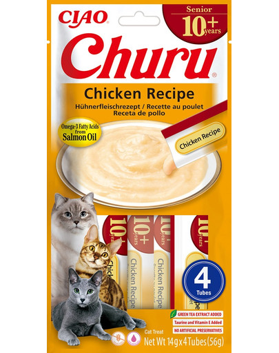 Churu Cat Senior Chicken 4x14g kremowy przysmak dla starszych kotów o smaku kurczaka