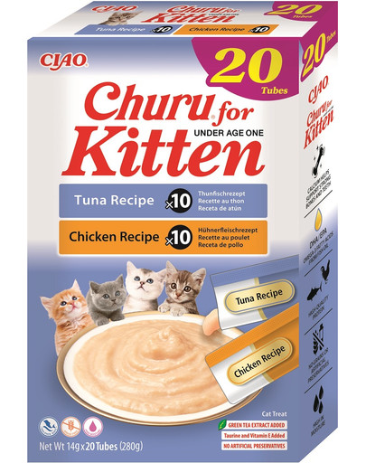 Churu Cat Kitten 20x14g tuńczyk i kurczak kremowy przysmak dla kociąt
