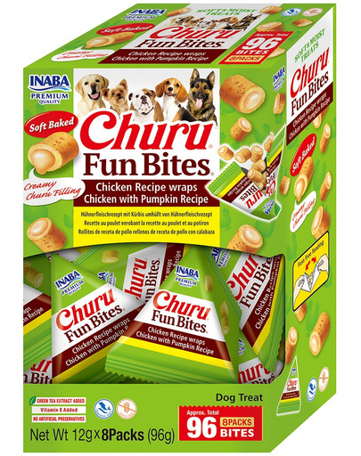 Dog Churu Fun Bites Chicken with Pumpkin 8x12g wrapy z kurczakiem i dynią dla psa
