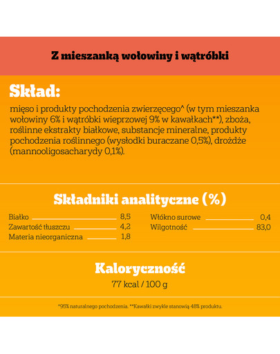 PEDIGREE Adult saszetka 100 g mokra karma pełnoporcjowa dla dorosłych psów, z mieszanką wołowiny i wątróbki, w galaretce
