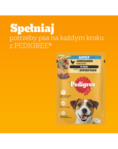 PEDIGREE Adult saszetka 100 g mokra karma pełnoporcjowa dla dorosłych psów, z kurczakiem i warzywami, w sosie