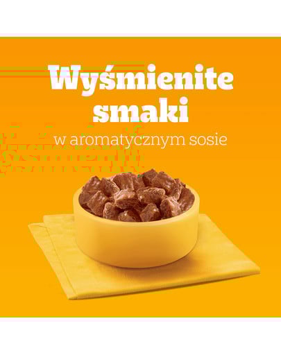 PEDIGREE Adult Wybór Smaków z warzywami saszetki 4x100 g mokra karma pełnoporcjowa dla dorosłych psów, z mieszanką wołowiny i wątróbki, z kurczakiem, w sosie