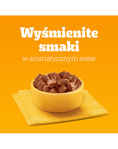PEDIGREE Adult Wybór Smaków z warzywami saszetki 4x100 g mokra karma pełnoporcjowa dla dorosłych psów, z mieszanką wołowiny i jagnięciny, z indykiem, w sosie