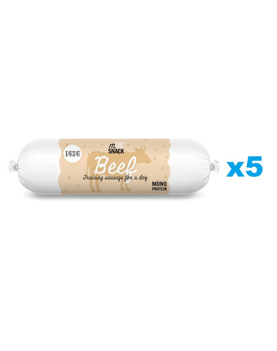 PAKA ZWIERZAKA PEPE Meat Snack Kiełbaska z wołowiny dla psa 5x200g