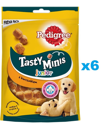 PEDIGREE Tasty Minis Junior 6x125 g przysmak dla szczeniąt z kurczakiem