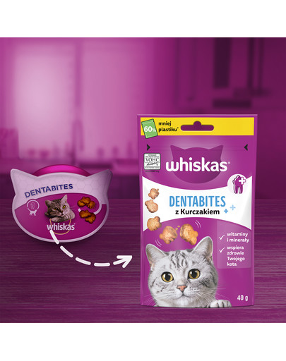 WHISKAS Dentabites 40 g dentystyczny przysmak dla dorosłych kotów