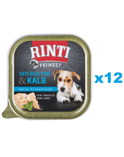 RINTI Feinest Poultry Pure tacka 12x150 g karma na bazie drobiu dla psów