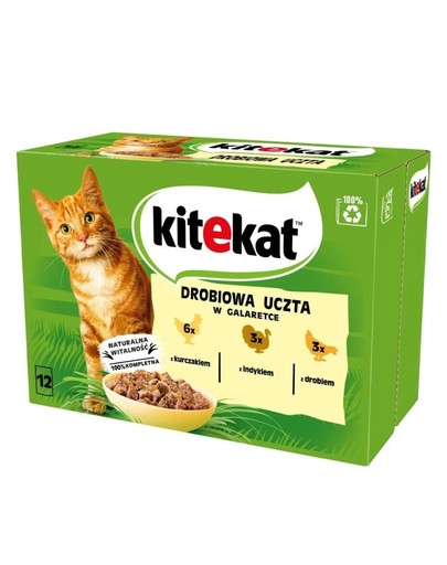 KITEKAT Mix smaków saszetki 12x85 g mokra karma pełnoporcjowa dla dorosłych kotów