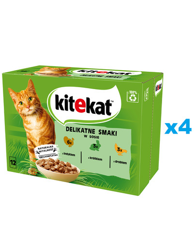 KITEKAT Mix smaków saszetki 48x85 g mokra karma pełnoporcjowa dla dorosłych kotów