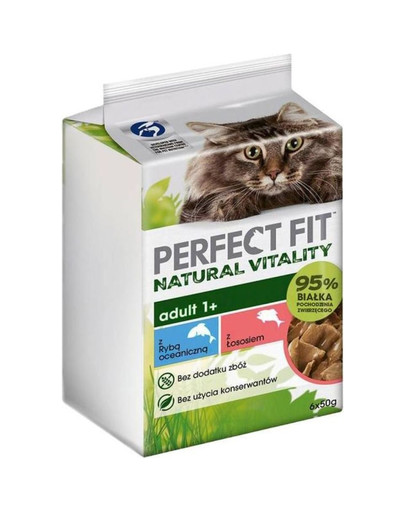 PERFECT FIT Natural Vitality saszetki 6x50 g mokra karma pełnoporcjowa dla dorosłych kotów również po zabiegu kastracji w sosie