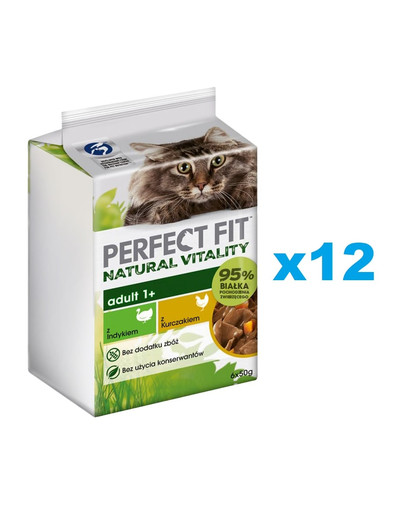 PERFECT FIT Natural Vitality saszetki 72x50 g mokra karma pełnoporcjowa dla dorosłych kotów również po zabiegu kastracji w sosie
