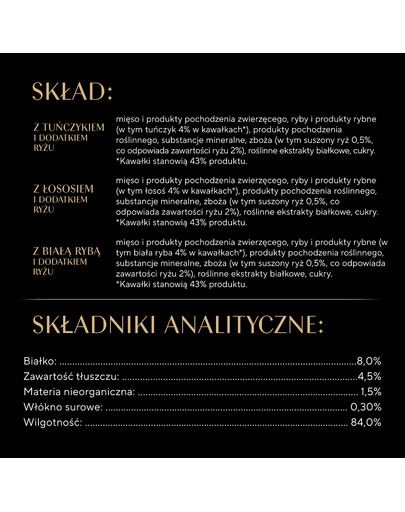 SHEBA Fresh Cuisine Taste of Tokyo saszetki 6x50g mokra karma pełnoporcjowa dla dorosłych kotów z tuńczykiem, z łososiem, z białą rybą i dodatkiem ryżu
