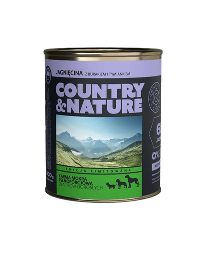 COUNTRY&NATURE Bezzbożowa puszka 800 g dla dorosłych psów
