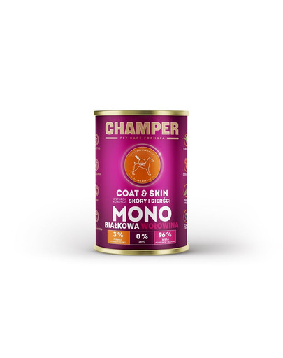 CHAMPER Coat Skin monobiałkowa karma dla psa 400 g