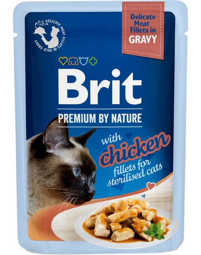 BRIT Premium By Nature Fillets in Gravy for Sterilized cats 24x85g mokra karma dla kotów po sterylizacji