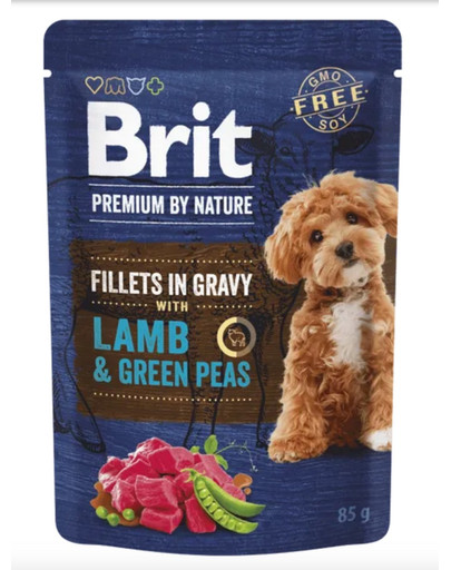 Premium By Nature Dog Fillets in Gravy z jagnięciną i zielonym groszkiem 24x85g