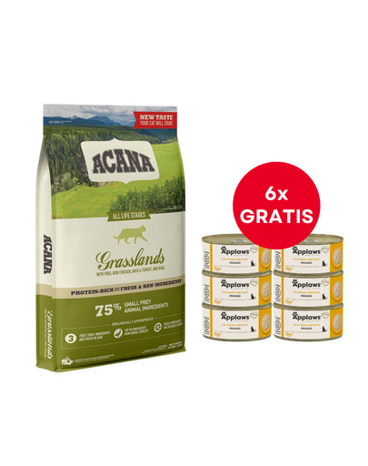 ACANA Pacifica Cat 4,5 kg + APPLAWS Cat Adult Mousse Chicken mus z kurczakiem 6 x 70g GRATIS