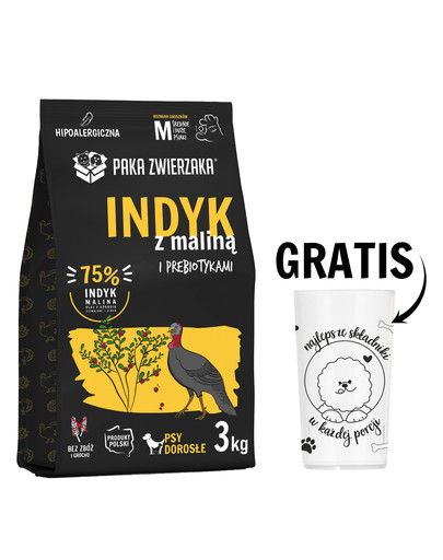 PAKA ZWIERZAKA Seventh Heaven Karma sucha Indyk z maliną M 3kg + Miarka do karmy suchej GRATIS