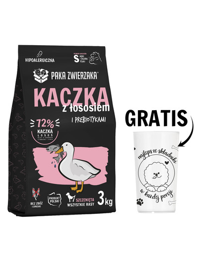 PAKA ZWIERZAKA Seventh Heaven Karma sucha Kaczka z łososiem dla szczeniąt S 3kg + Miarka do karmy suchej GRATIS