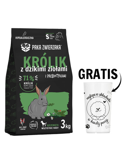 PAKA ZWIERZAKA Seventh Heaven Karma sucha Królik z dzikimi ziołami dla szczeniąt S 3kg + Miarka do karmy suchej GRATIS