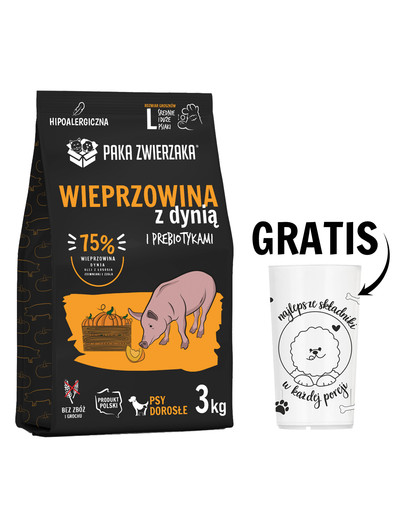 PAKA ZWIERZAKA Seventh Heaven Karma sucha Wieprzowina z dynią L 3kg + Miarka do karmy suchej GRATIS