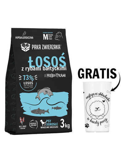 PAKA ZWIERZAKA Seventh Heaven Karma sucha Łosoś z rybami bałtyckimi M 3kg + Miarka do karmy suchej GRATIS