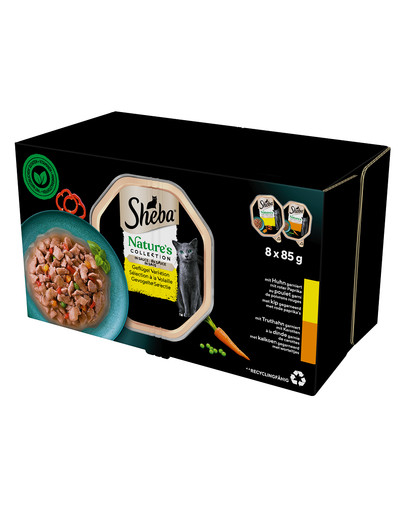 SHEBA Nature’s Collection tacki 8x85 g mokra karma pełnoporcjowa dla dorosłych kotów w sosie