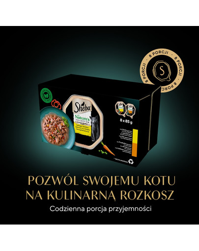 SHEBA Nature’s Collection tacki 8x85 g mokra karma pełnoporcjowa dla dorosłych kotów w sosie