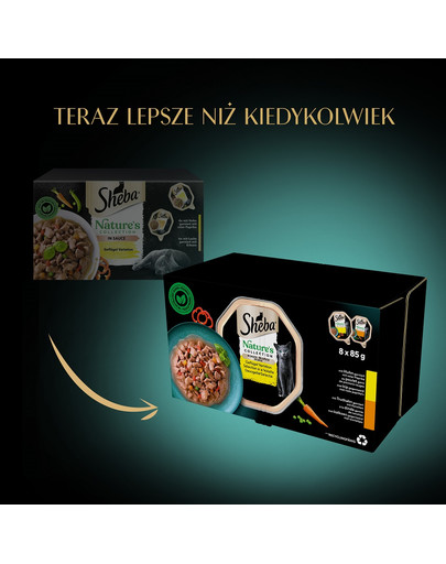SHEBA Nature’s Collection tacki 8x85 g mokra karma pełnoporcjowa dla dorosłych kotów w sosie