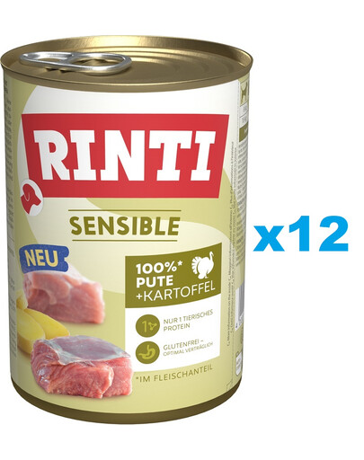 RINTI Sensible Indyk z ziemniakami 12x400 g