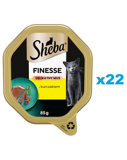 SHEBA Finesse tacka 22x85 g mokra karma pełnoporcjowa dla dorosłych kotów w musie