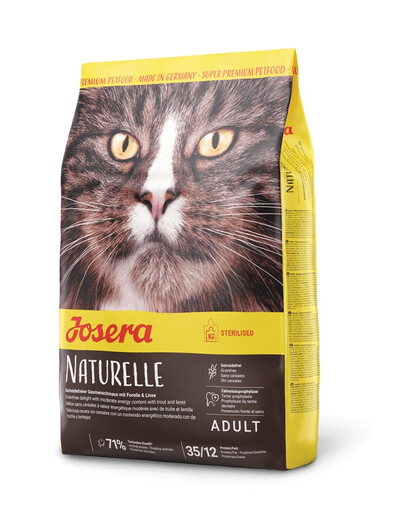 JOSERA Naturelle dla kotów po sterylizacji 2 kg + Crunchies with Salmon 60 g chrupiące przysmaki z łososiem dla kotów GRATIS