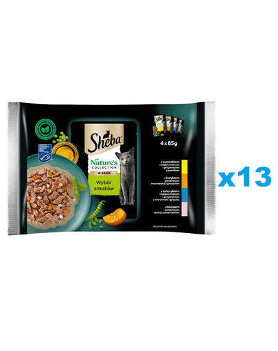 SHEBA Nature’s Collection saszetki 52x85 g mokra karma pełnoporcjowa dla dorosłych kotów w sosie
