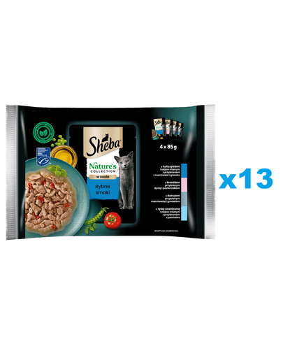 SHEBA Nature’s Collection saszetki 52x85 g mokra karma pełnoporcjowa dla dorosłych kotów w sosie