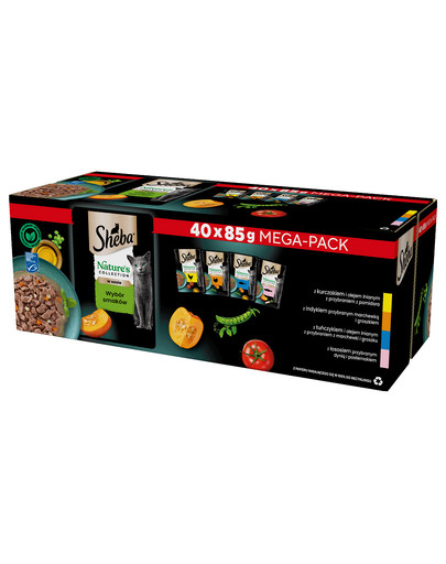 SHEBA Nature’s Collection Mega Pack 40x85 g mokra karma pełnoporcjowa dla dorosłych kotów