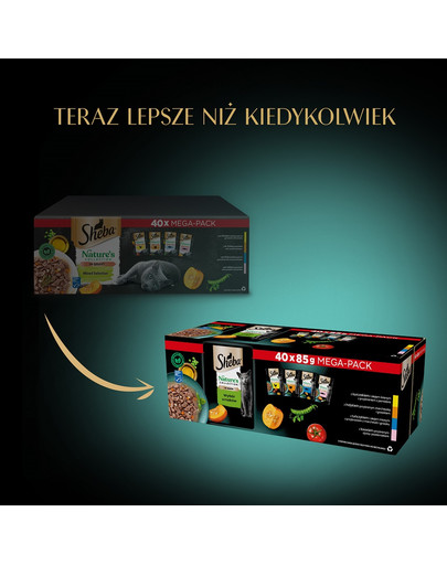 SHEBA Nature’s Collection Mega Pack 40x85 g mokra karma pełnoporcjowa dla dorosłych kotów