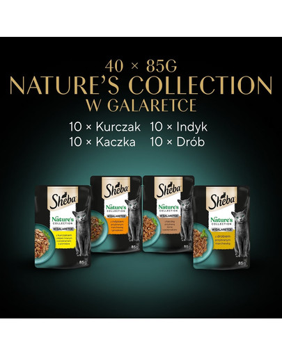 SHEBA Nature’s Collection Mega Pack 40x85 g mokra karma pełnoporcjowa dla dorosłych kotów